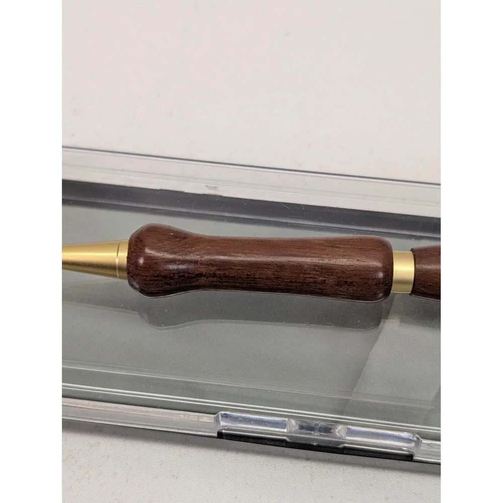 Slimline Twist Pen Jatoba Wood Satin Gold Finish Ballpoint‎ Gift Handmade Boxed